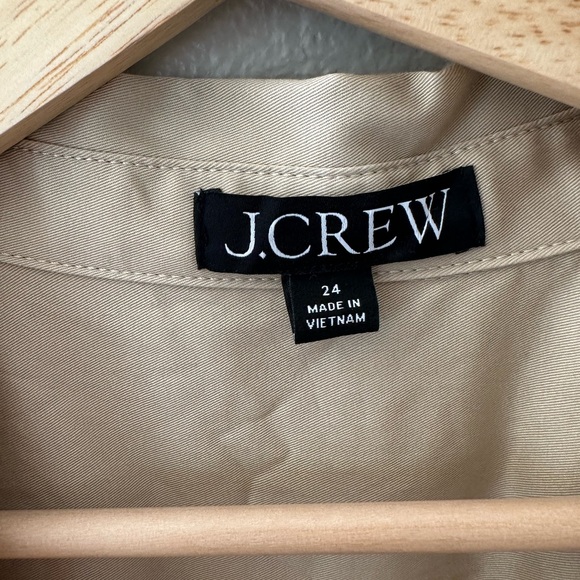 J. Crew Beige Button-Front Shirt Dress with Tie Waist - Picture 4 of 10